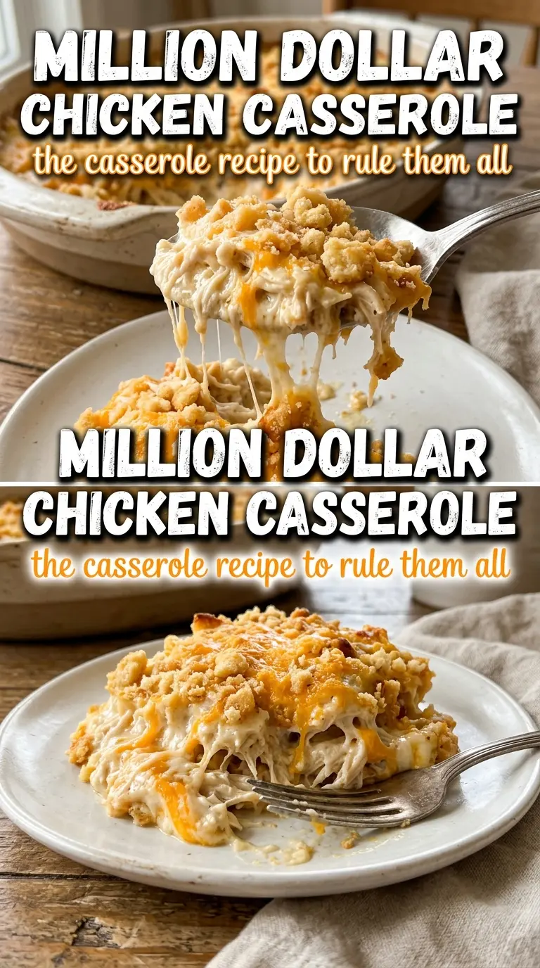 Million Dollar Chicken Casserole creamy Ritz-crusted
