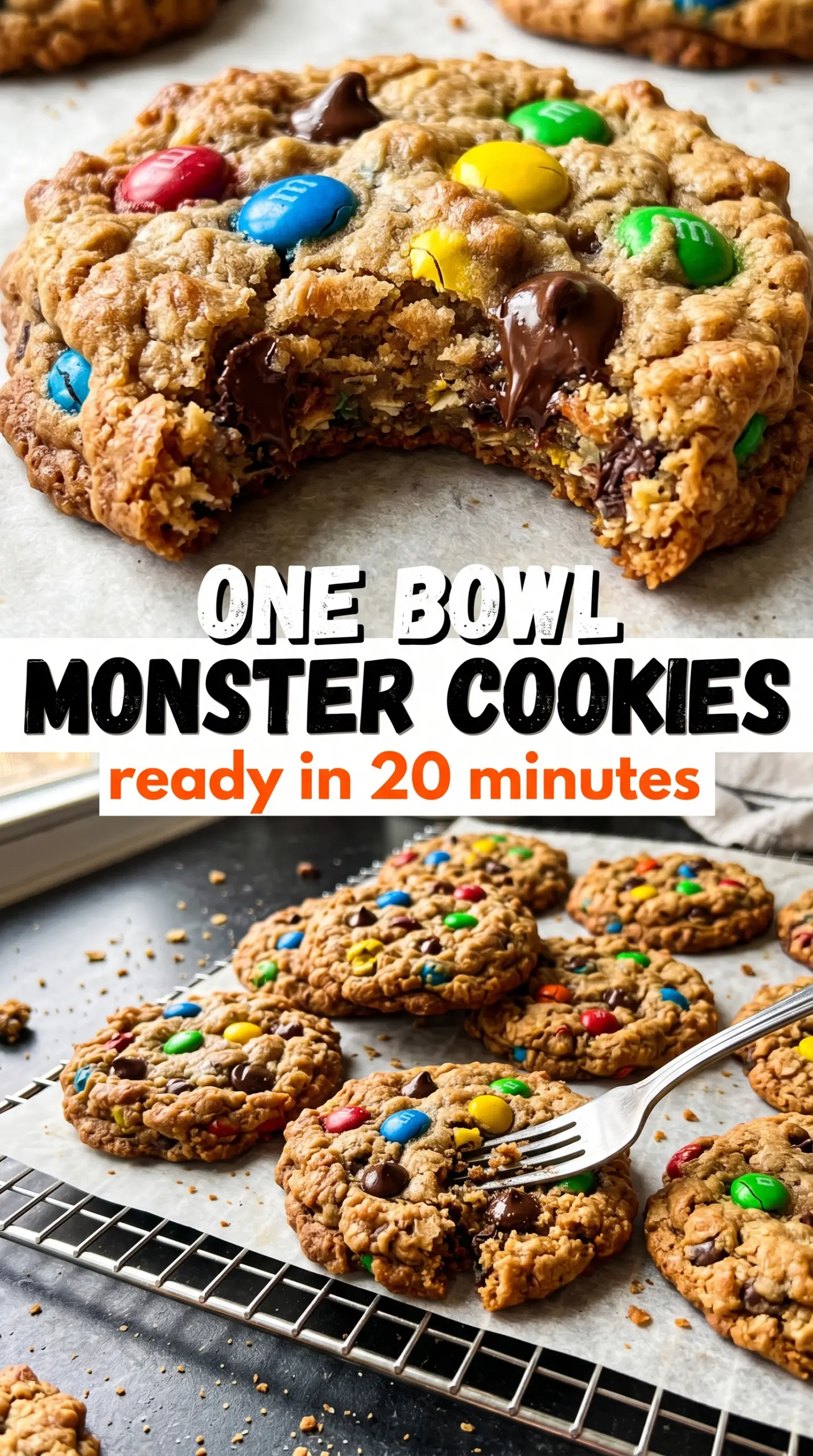 Monster Cookies thick chewy colorful