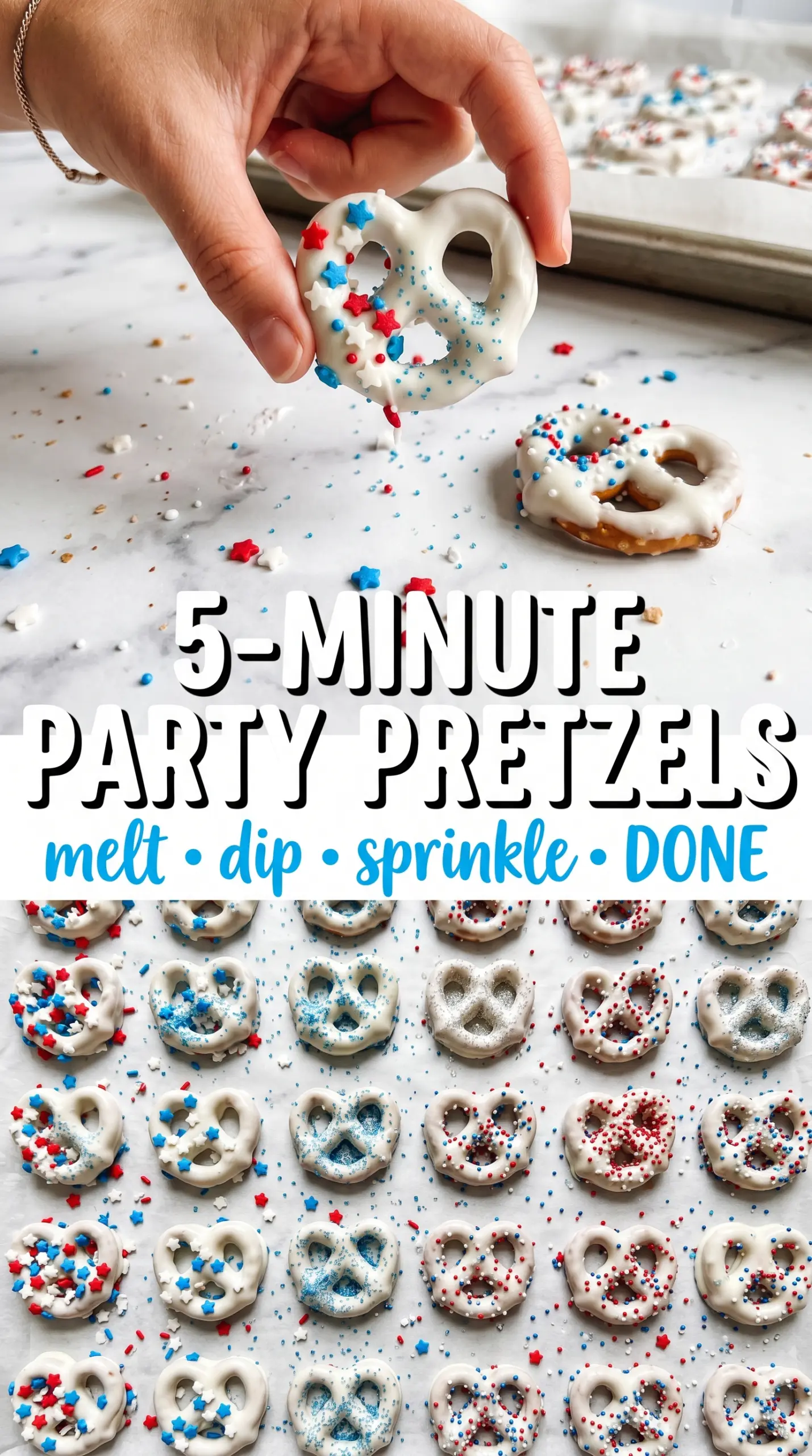 Patriotic Pretzel Bites red white blue festive