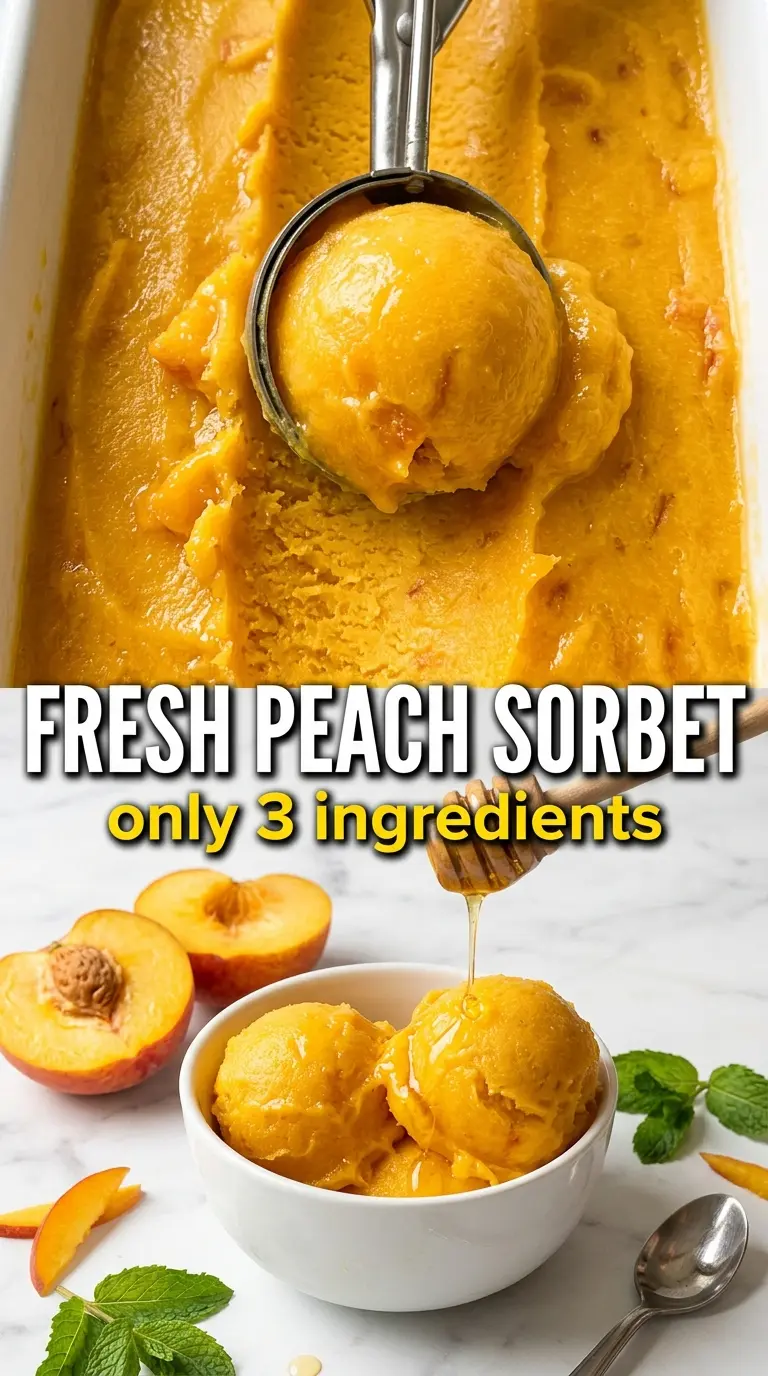 Peach Sorbet creamy bright frozen dessert