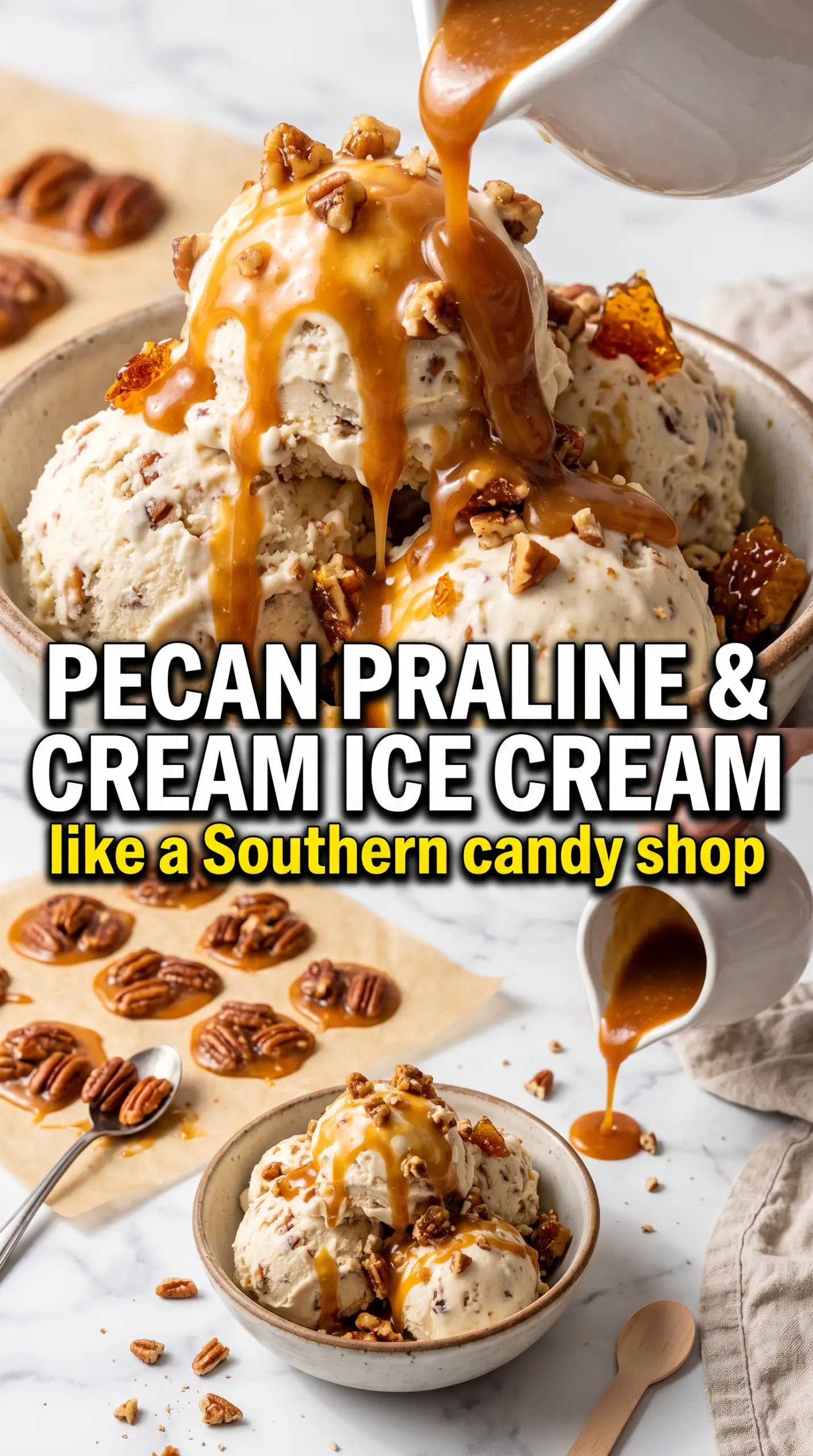 Pecan Praline and Cream Ice Cream creamy caramelized