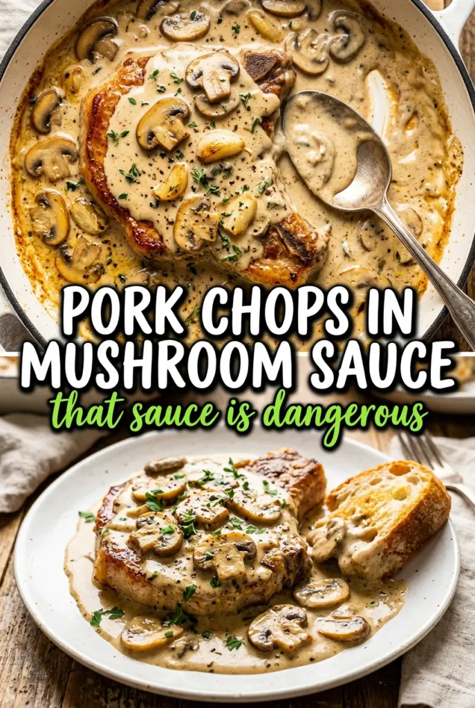 Pork Chops in Garlic Mushroom Sauce