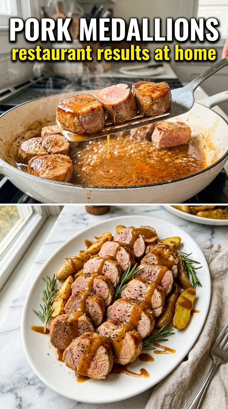 Pork Tenderloin Medallions golden crust pan sauce