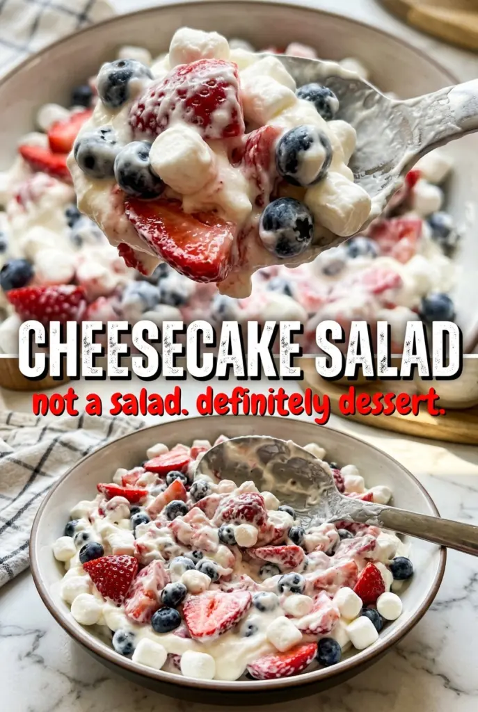 Red, White and Blue Cheesecake Salad