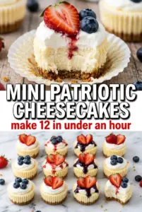 Red, White and Blue Mini Cheesecakes