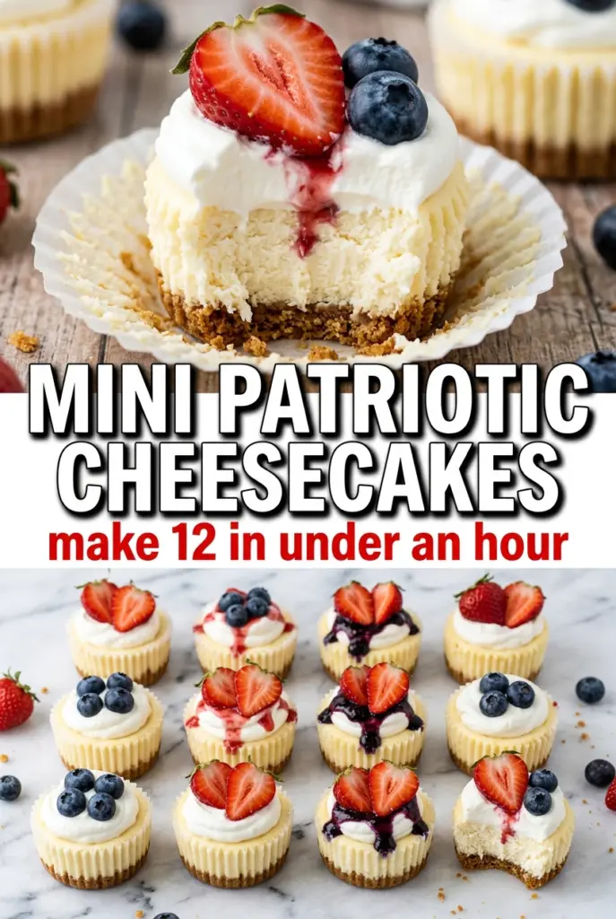 Red, White and Blue Mini Cheesecakes