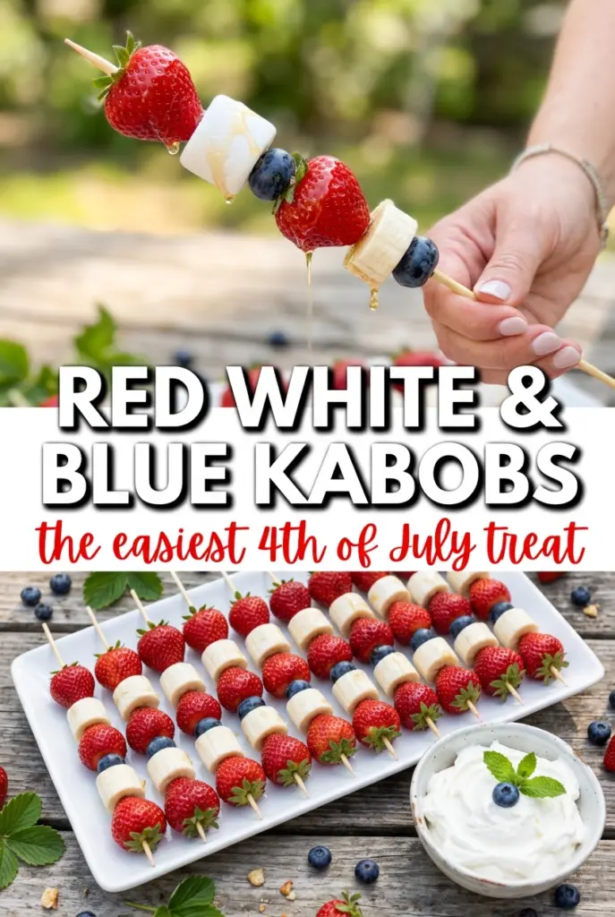 Red, White & Blue Fruit Kabobs