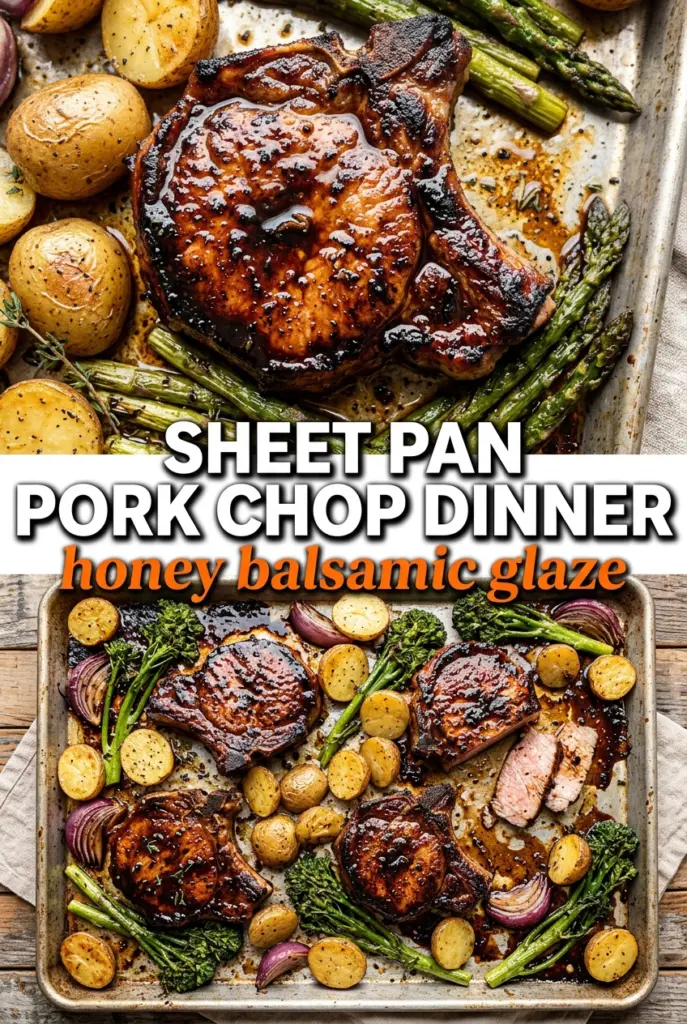 Sheet-Pan Honey-Balsamic Pork Chop Dinner