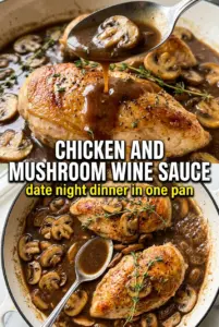Skillet Chicken and Mushroom Wine Sauce
