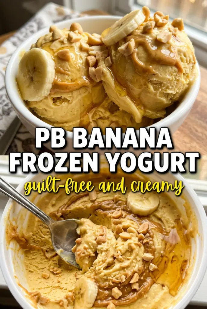 Skinny Peanut Butter Banana Frozen Yogurt