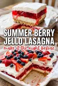 Summer Berry Jello Lasagna