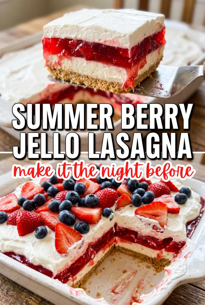 Summer Berry Jello Lasagna