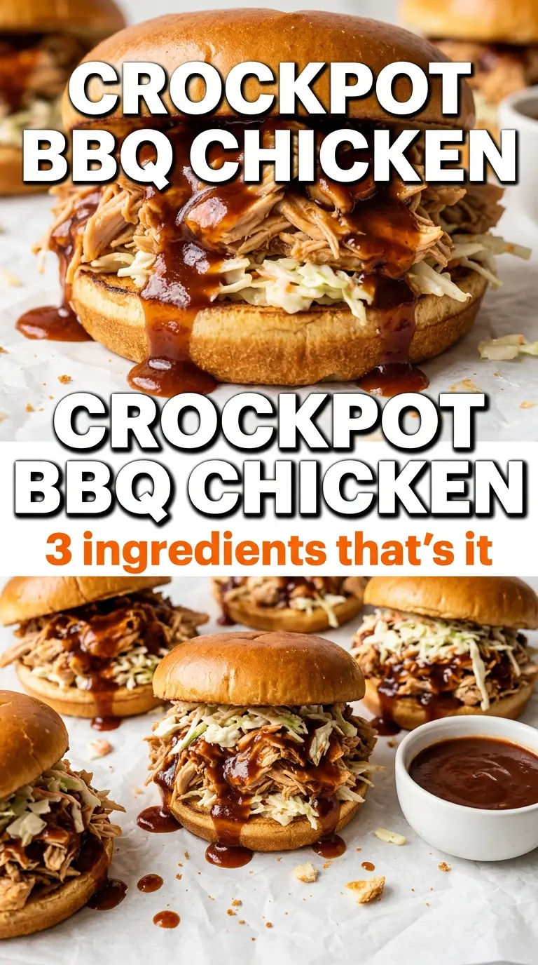 Sweet Baby Ray's Crockpot Chicken, sticky shredded BBQ, brioche buns
