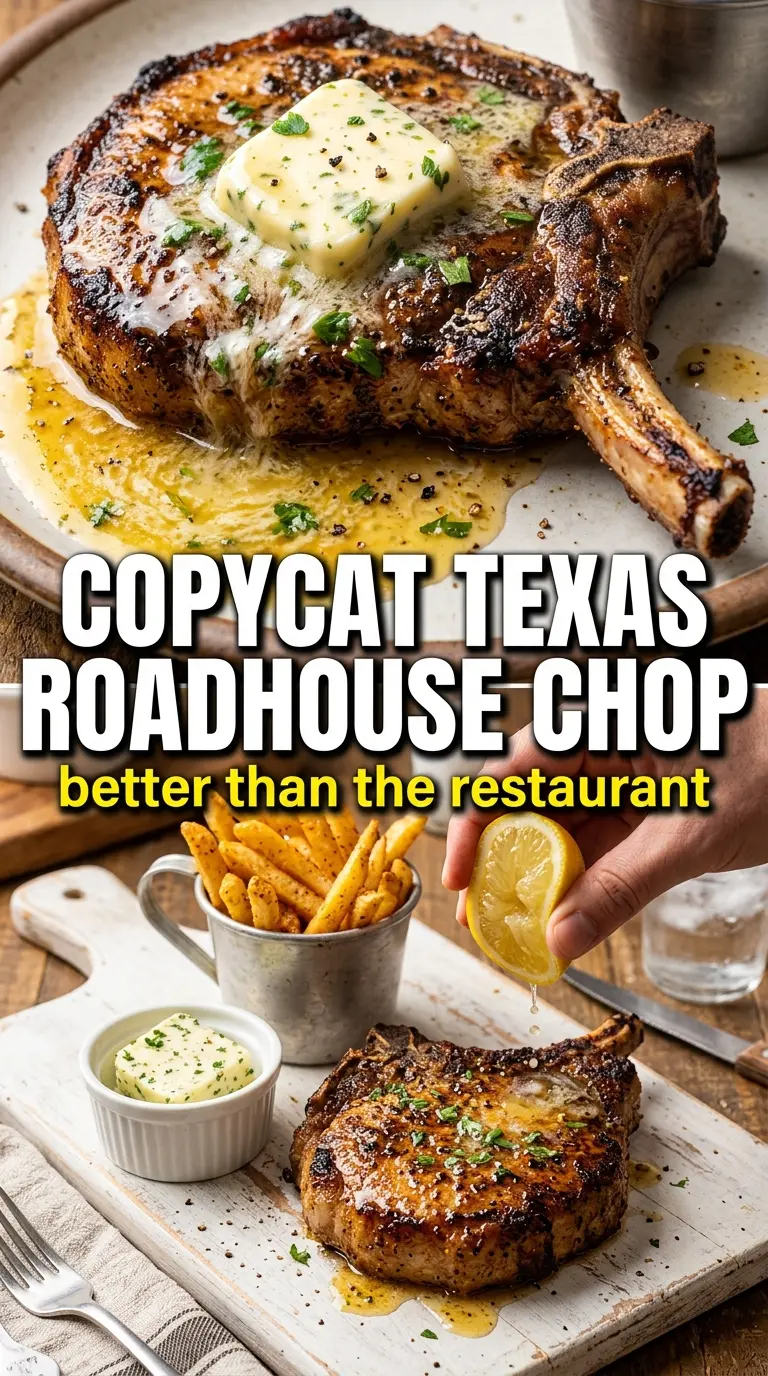 Texas Roadhouse pork chop grilled herb butter