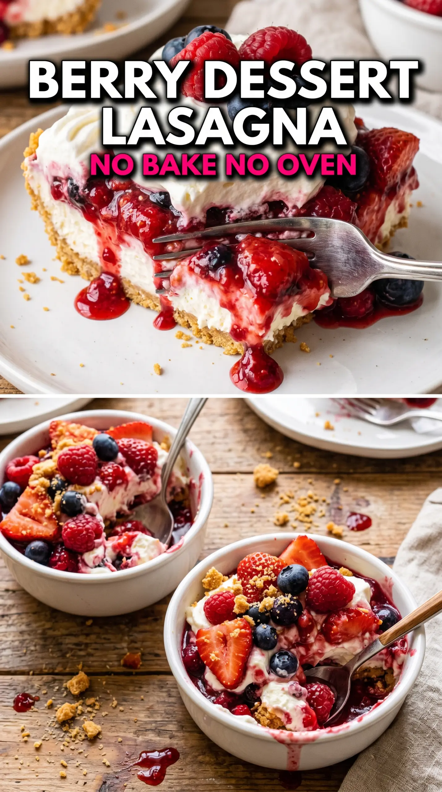 Very Berry Dessert Lasagna layered creamy berry dessert
