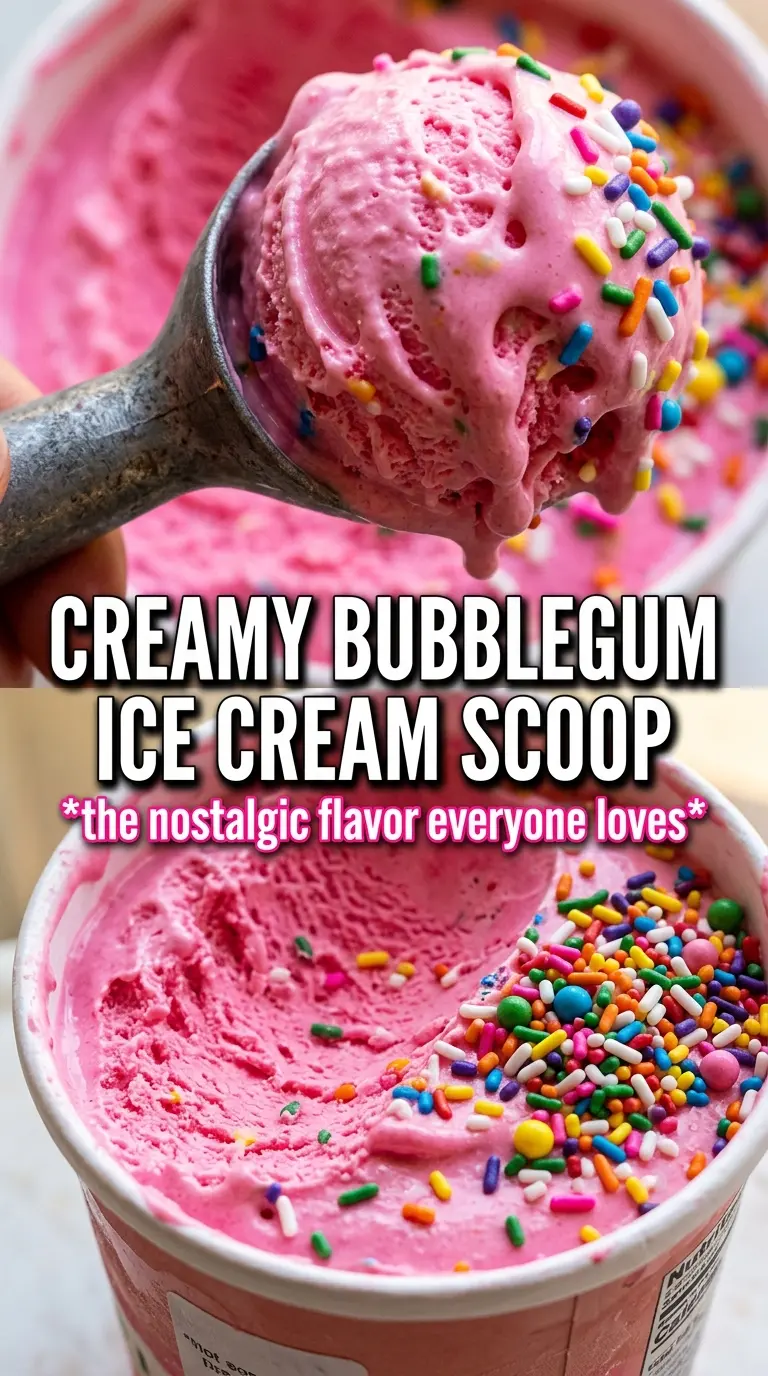 Bubblegum Ice Cream vivid pink sprinkles