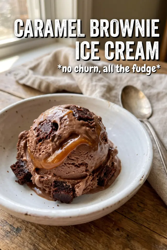 Caramel Brownie No-Churn Ice Cream