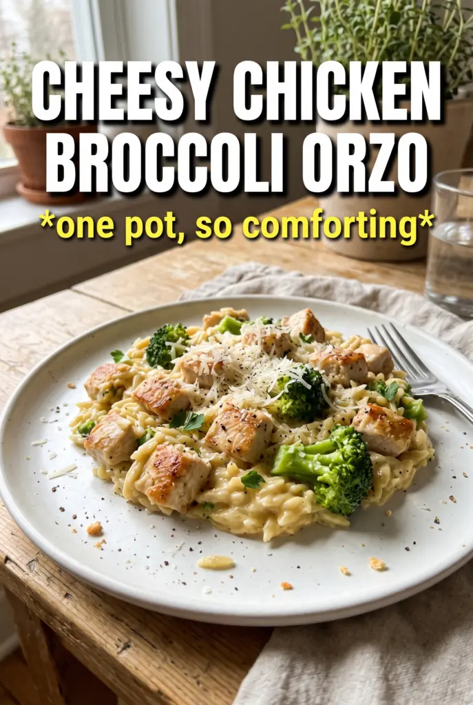 Cheesy Chicken Broccoli Orzo