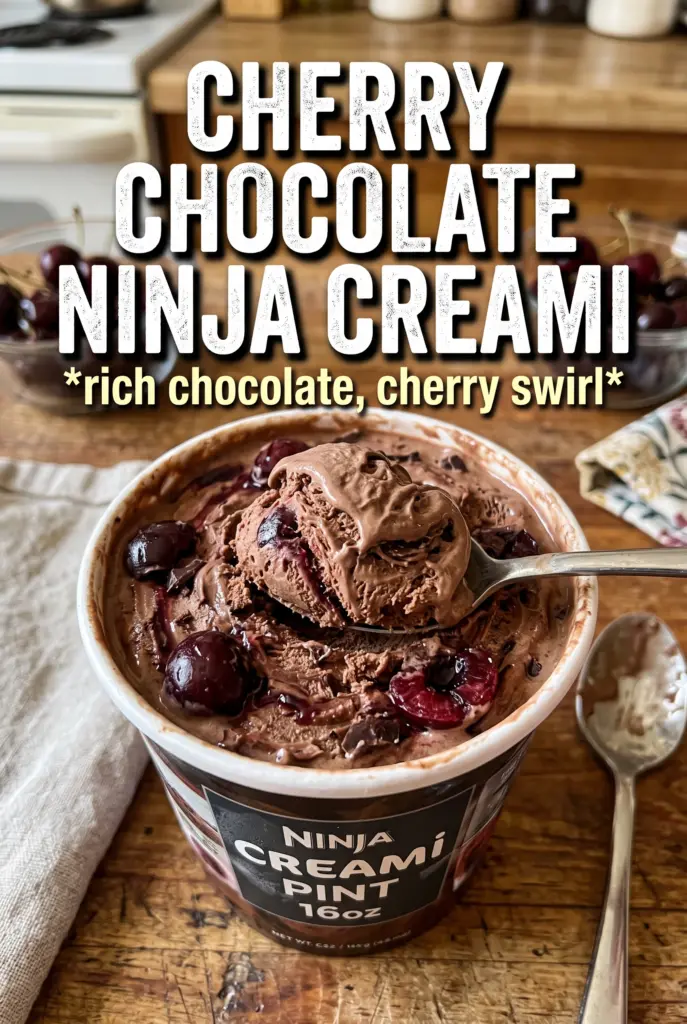 Cherry Chocolate Ice Cream in the Ninja Creami