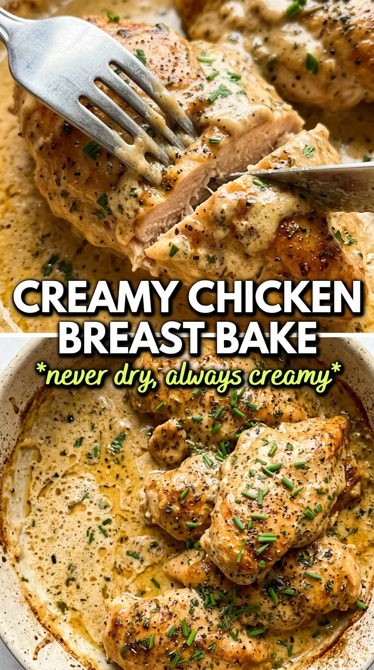 Creamy Baked Chicken Breasts golden bubbly
