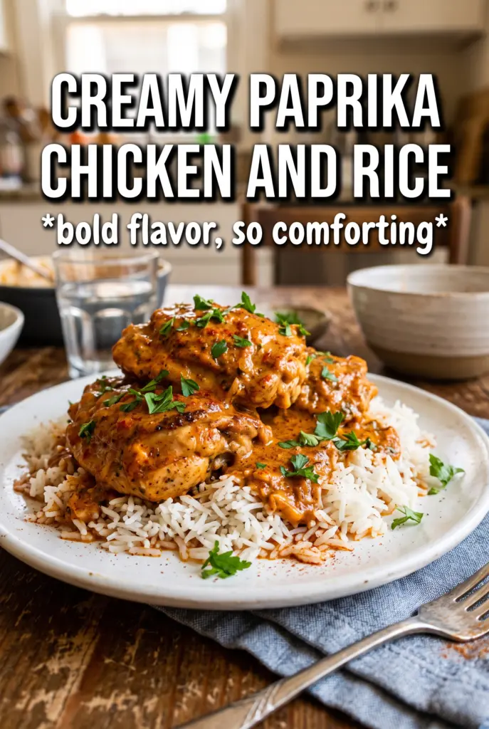 Creamy Paprika Chicken with Rice