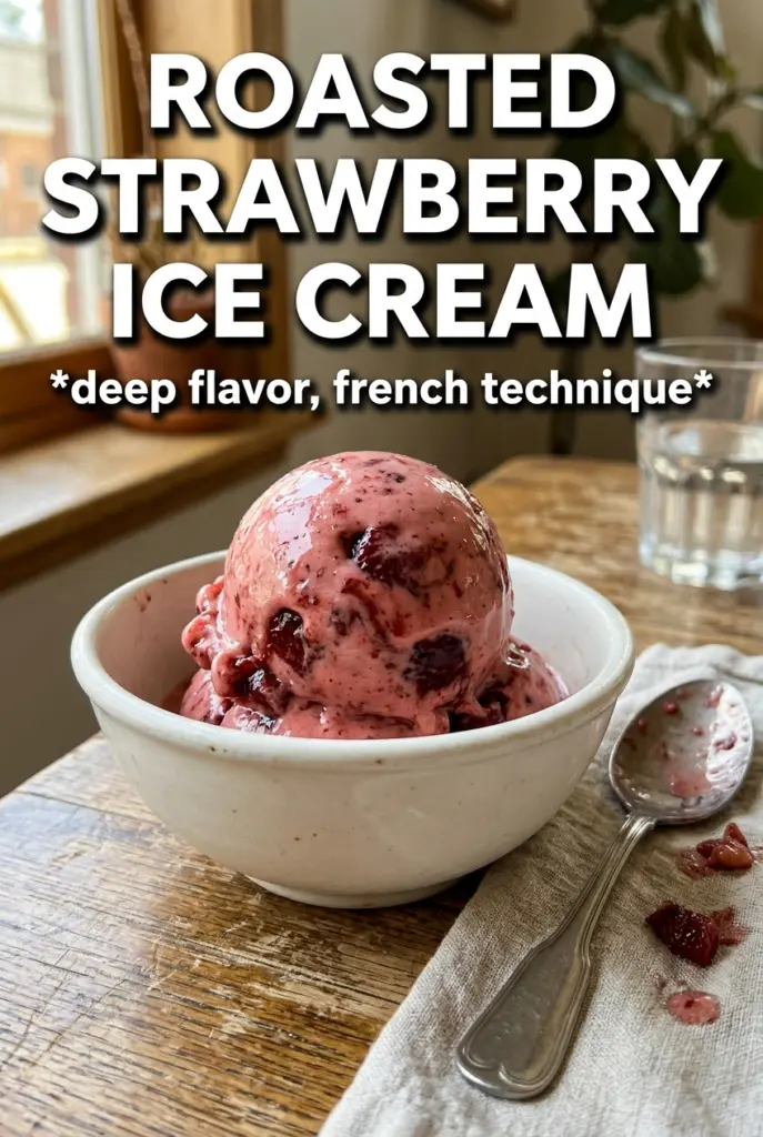 French-Style Roasted Strawberry Ice Cream