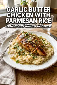 Garlic Butter Chicken with Parmesan Rice