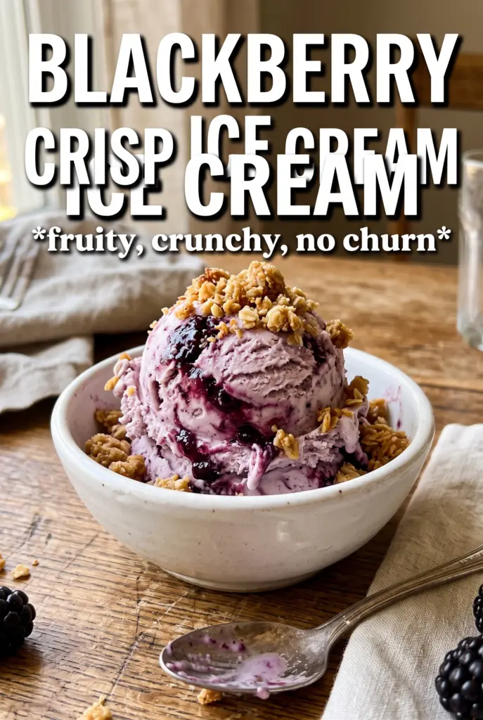 Homemade Blackberry Crisp Ice Cream