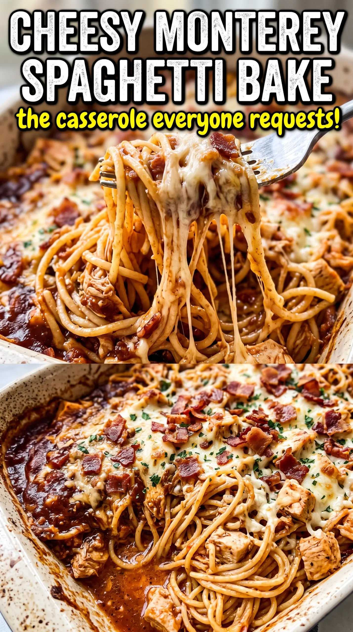 Monterey chicken spaghetti cheesy casserole