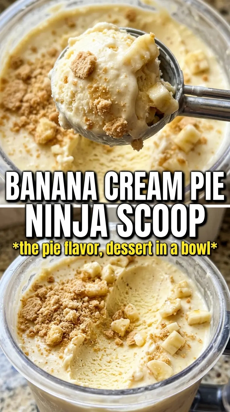 Ninja Creami Banana Cream Pie Ice Cream creamy banana vanilla
