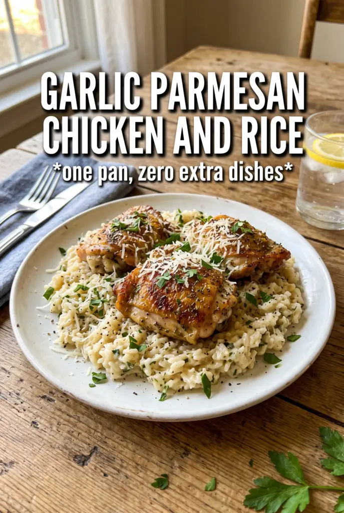 One-Pan Garlic Parmesan Chicken and Rice