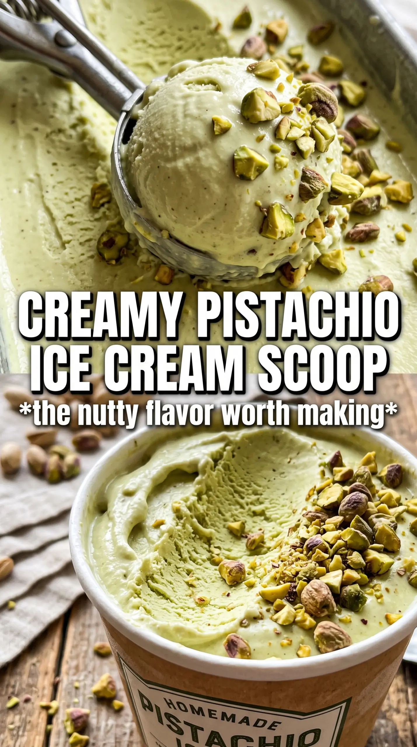 Pistachio Ice Cream creamy nutty pale-green