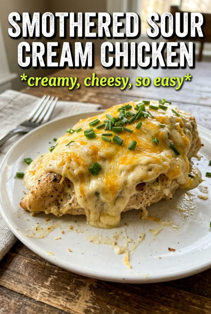 Smothered Cheesy Sour Cream Chicken