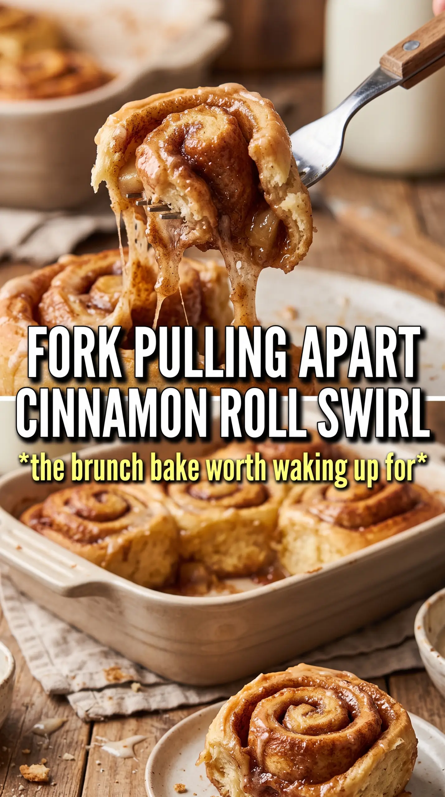 Apple Cinnamon Rolls with cream cheese glaze, caramelized apples, soft swirls