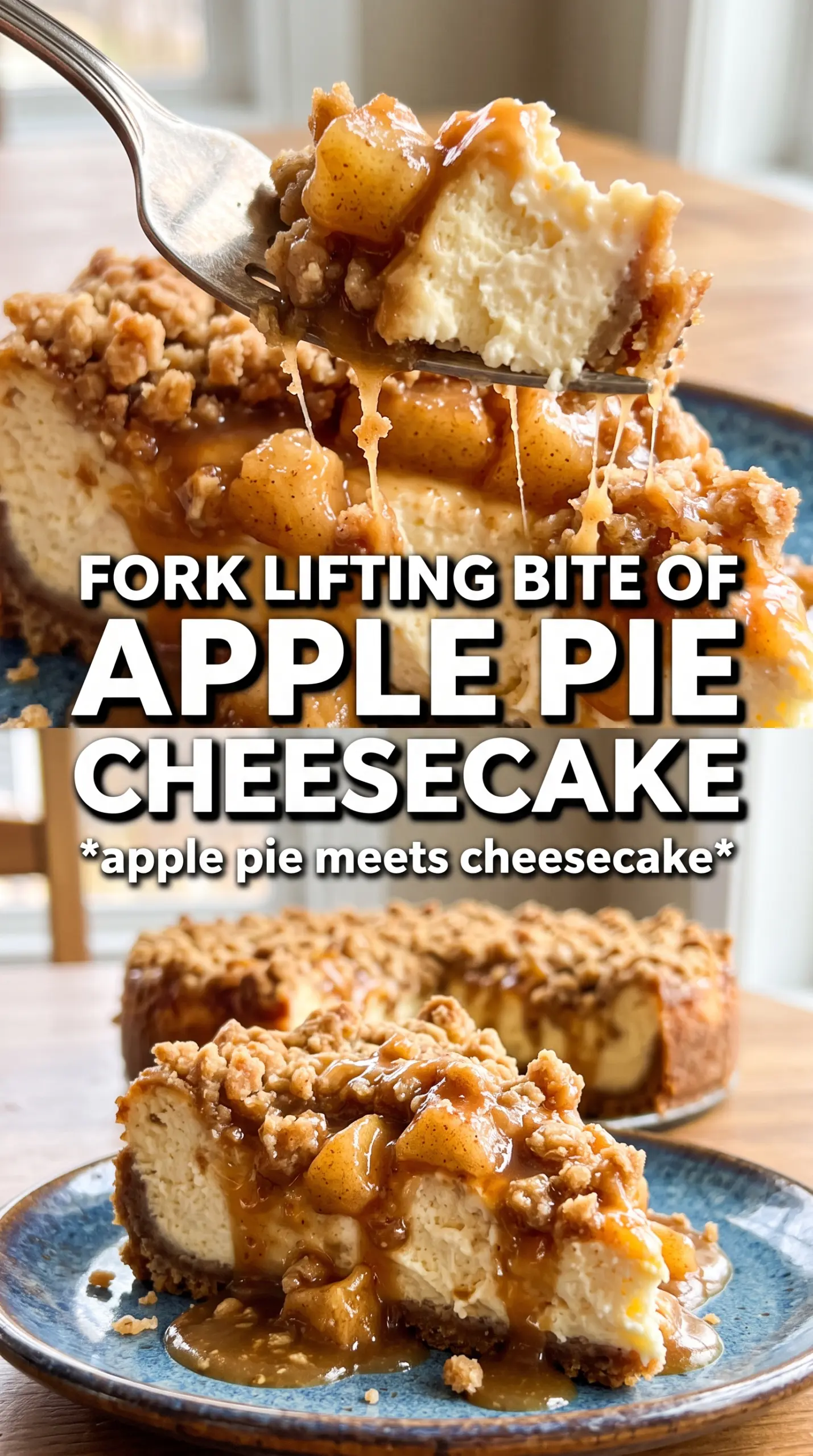 Apple Pie Cheesecake creamy spiced caramel