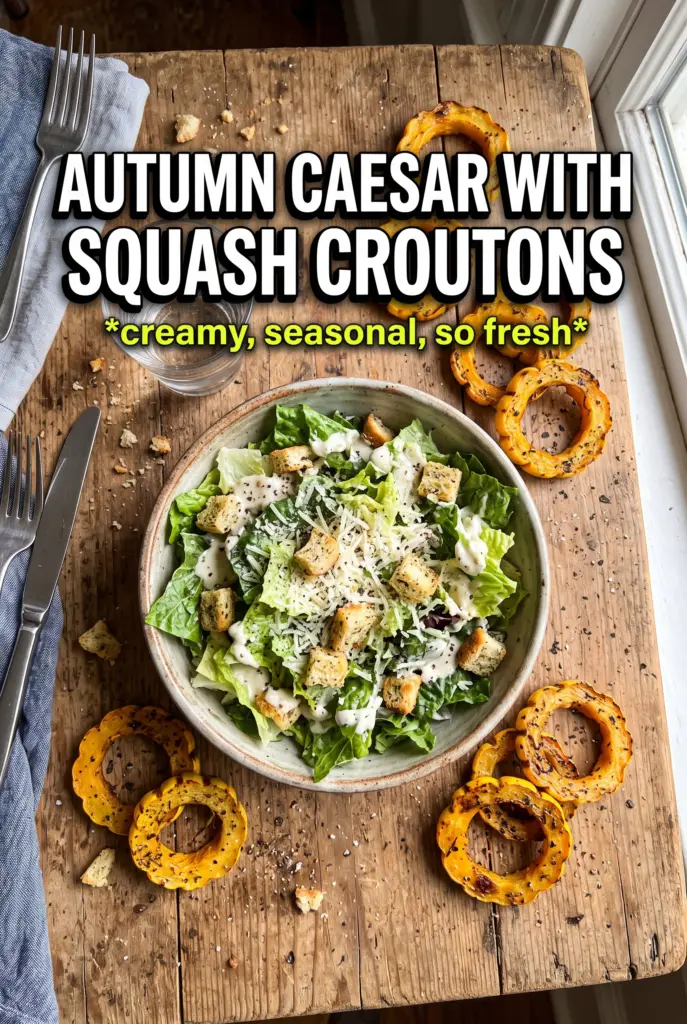 Autumn Caesar Salad With Delicata Squash Croutons