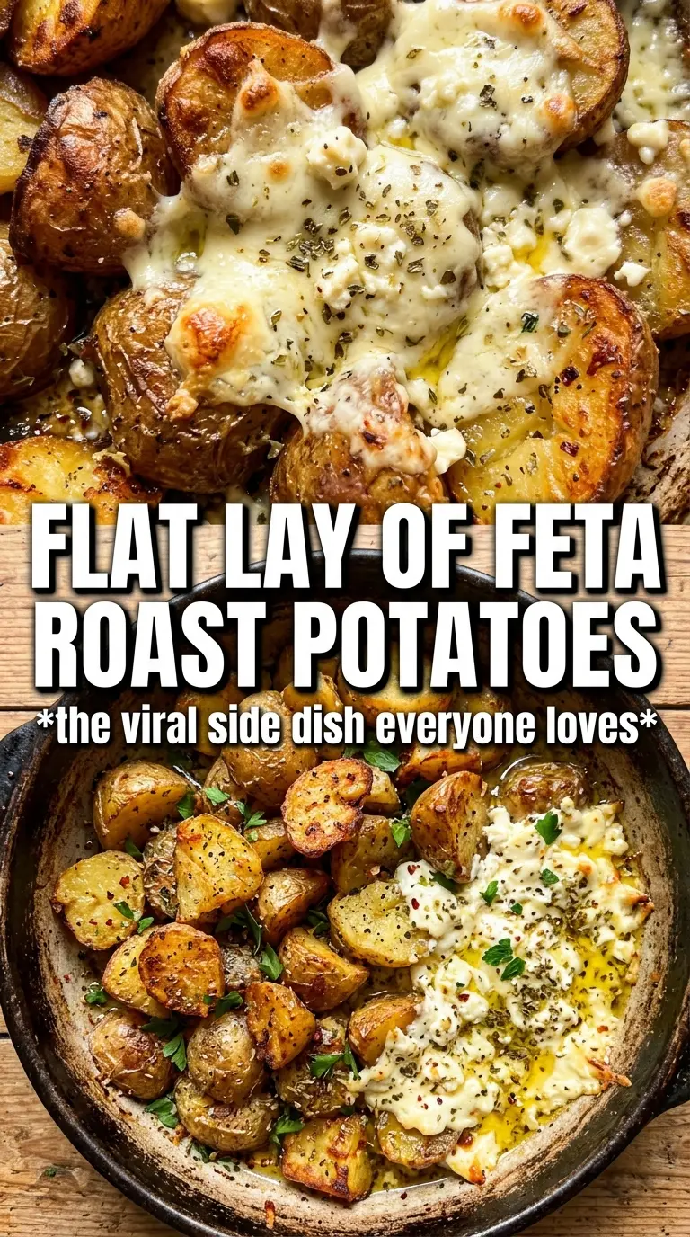 Baked Feta Roast Potatoes golden creamy lemony