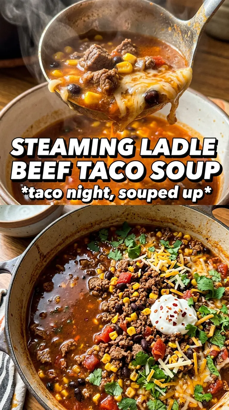 Beef Taco Soup hearty Tex-Mex soup