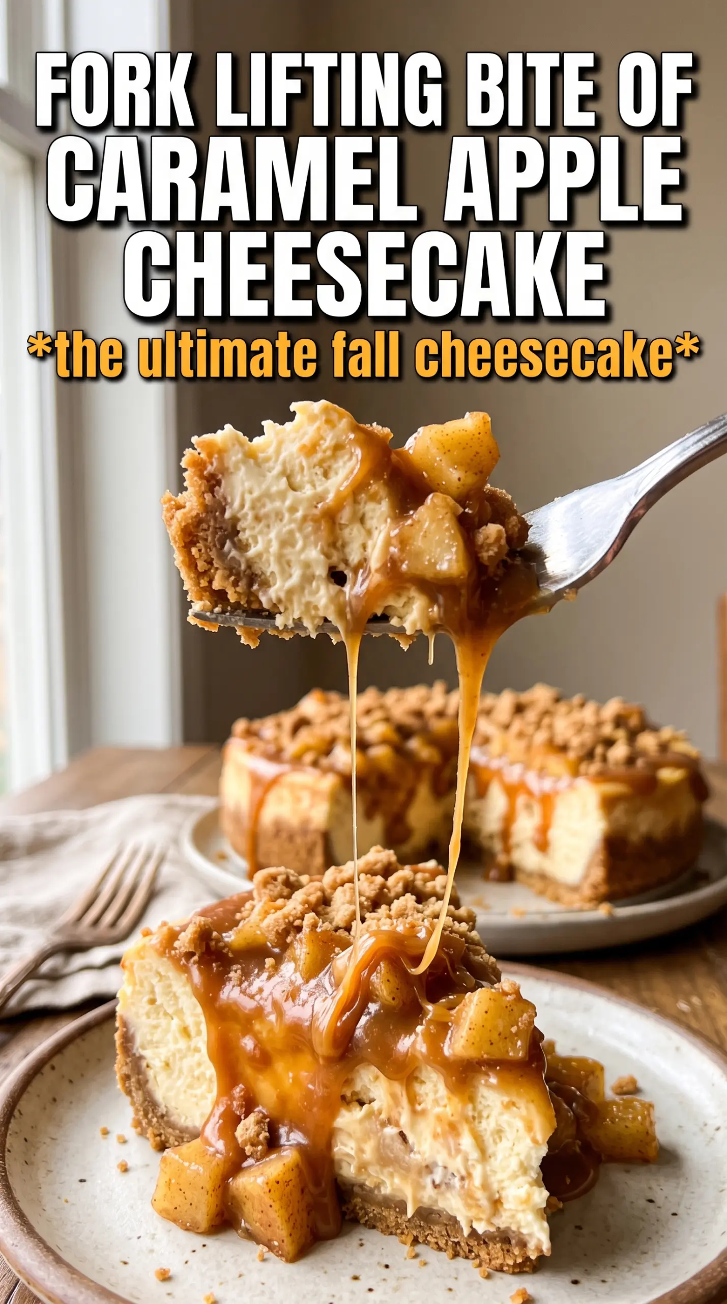 Caramel Apple Cheesecake creamy cinnamon-streusel