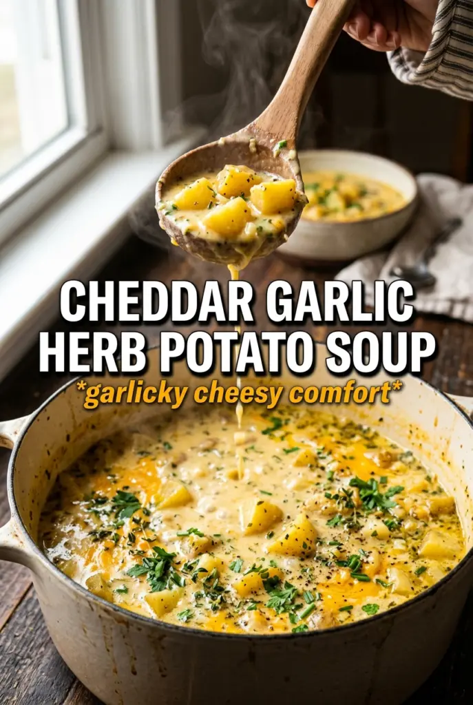 Cheddar Garlic Herb Potato Soup