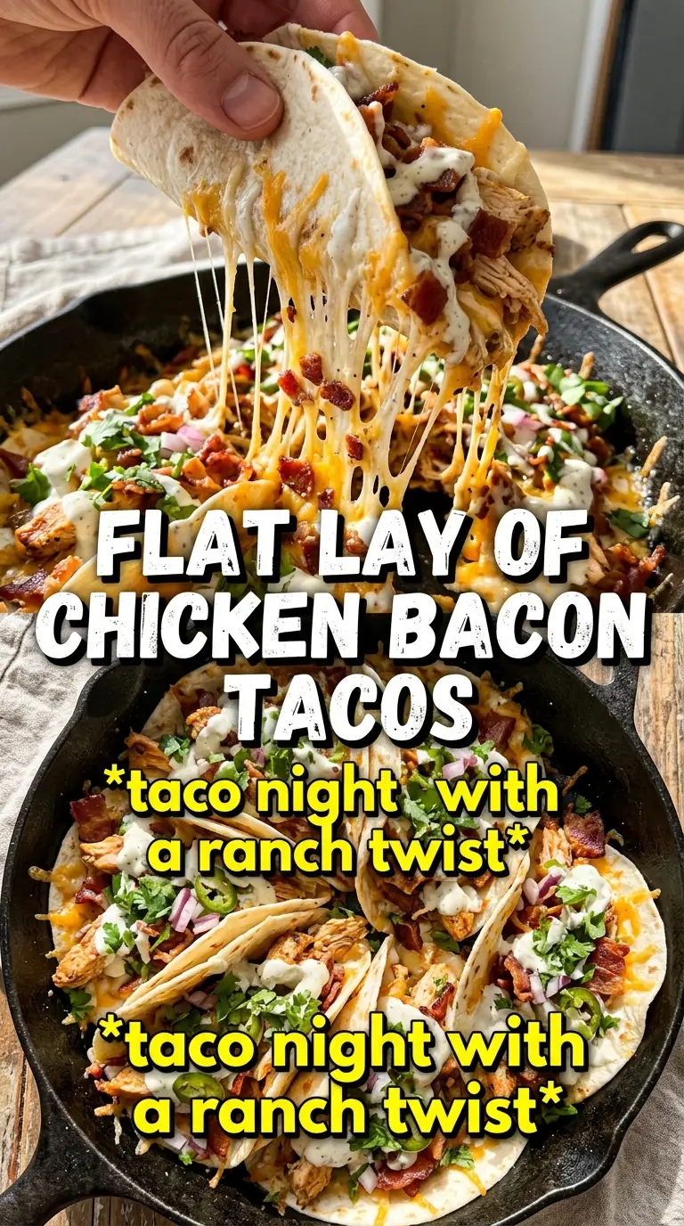 Cheesy Chicken Bacon Ranch Tacos crispy ranch-loaded