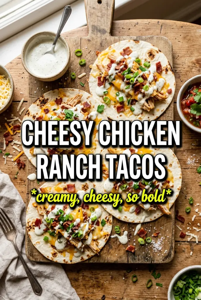 Cheesy Chicken Bacon Ranch Tacos