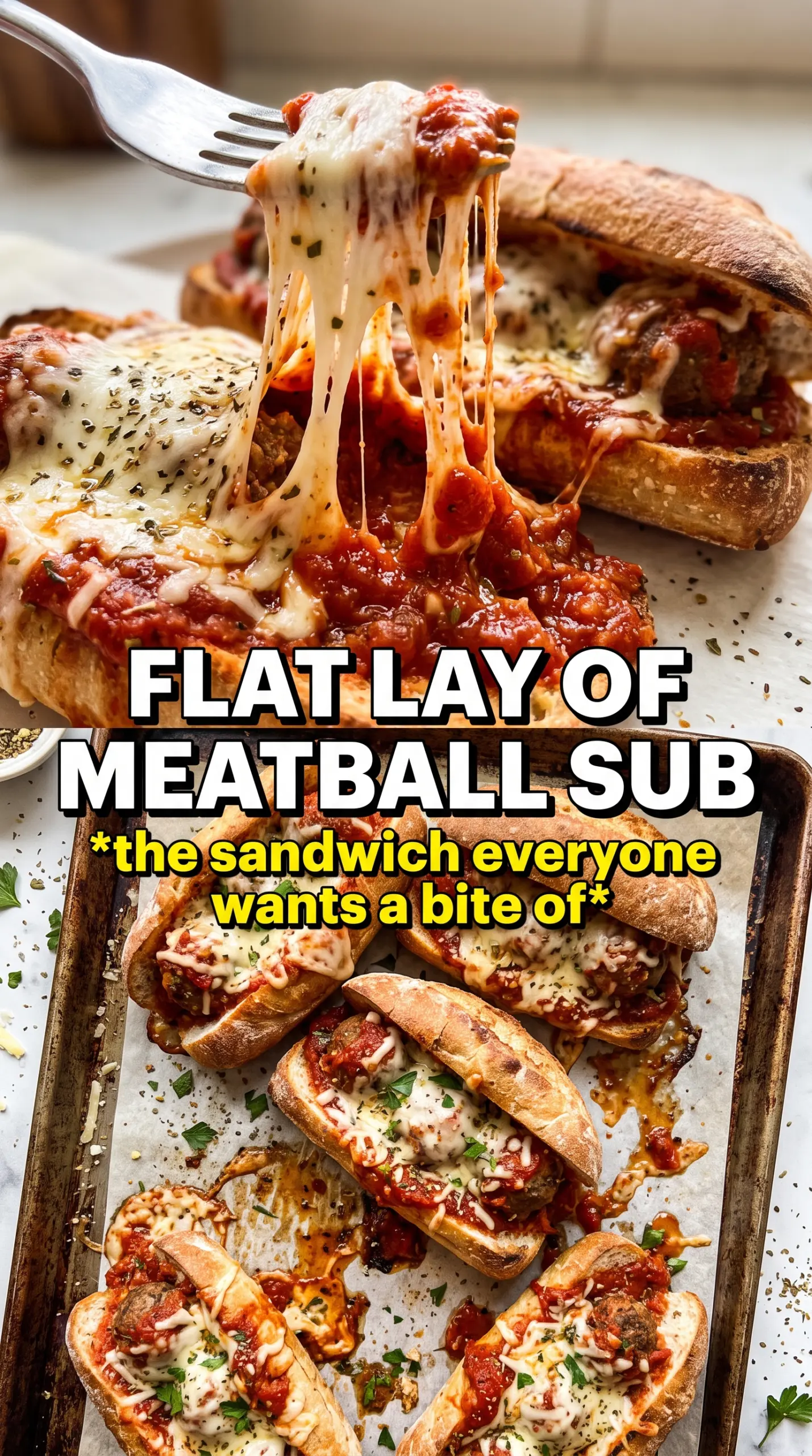 Cheesy Meatball Subs toasted, saucy, melty