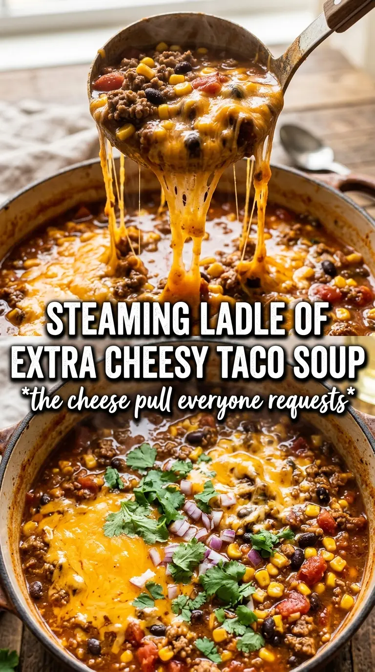 Cheesy Taco Soup creamy Tex-Mex hearty