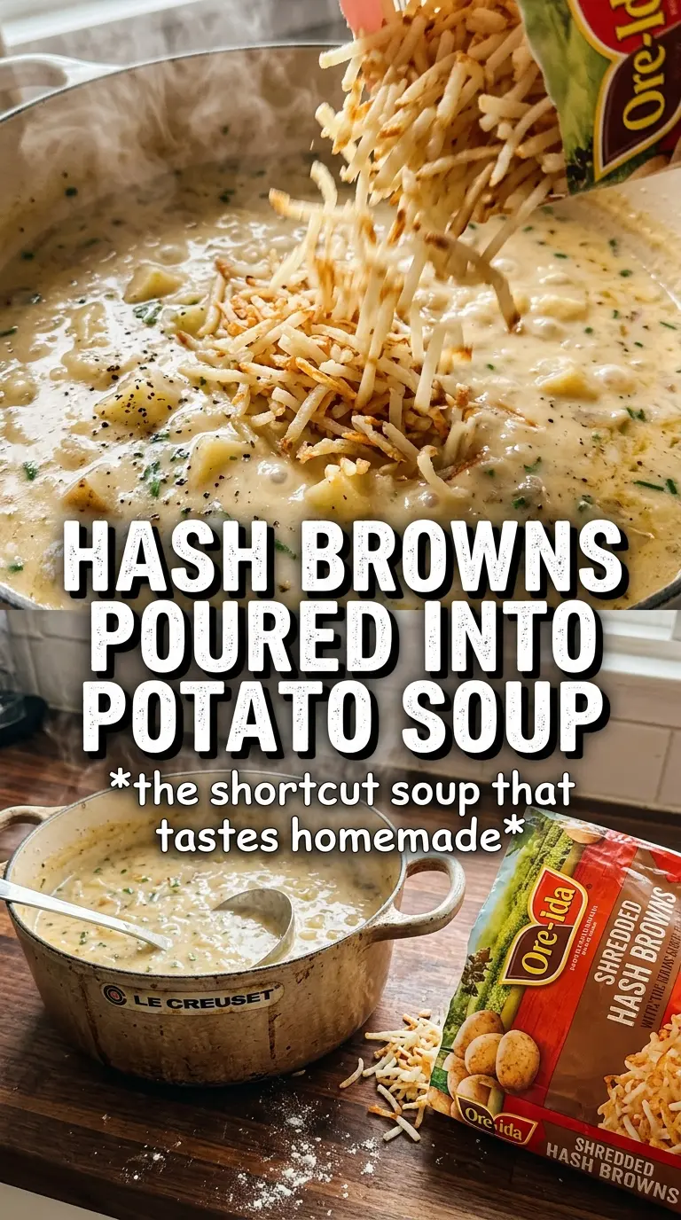 Hash Brown Potato Soup creamy cheesy
