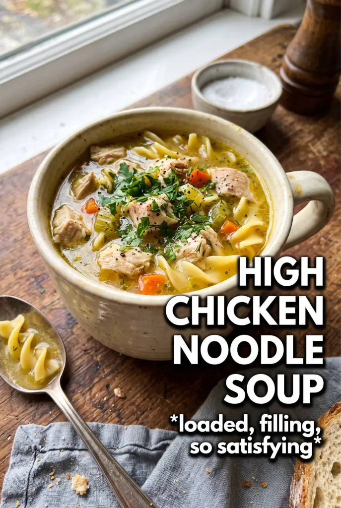 High Protein Chicken Noodle Soup