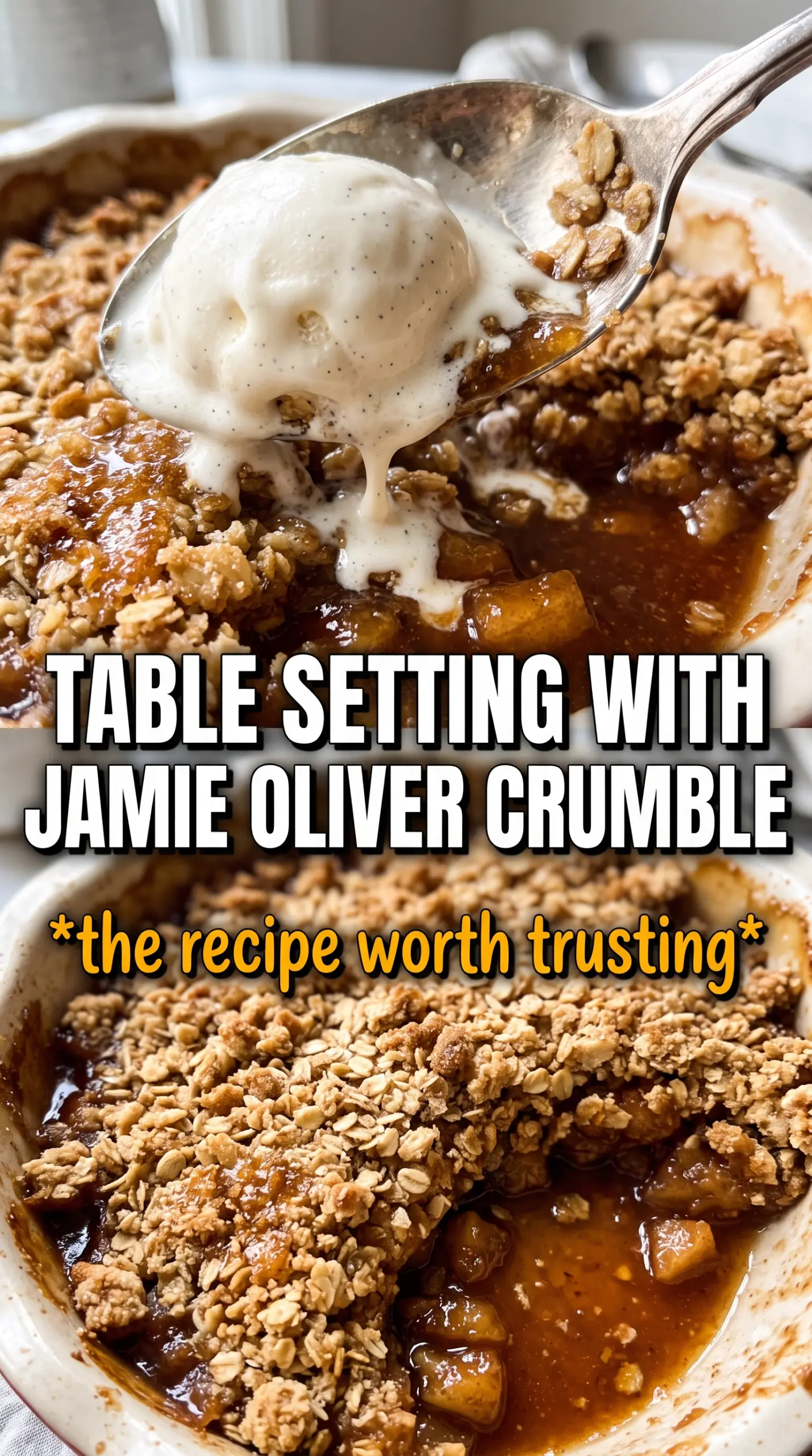 Jamie Oliver Apple Crumble golden almond topping