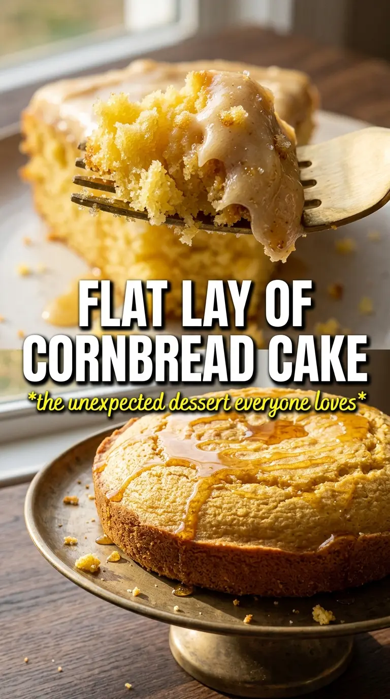 Layered Cornbread Cake With Honey Butter Frosting golden layers, honey drizzle, flaky salt