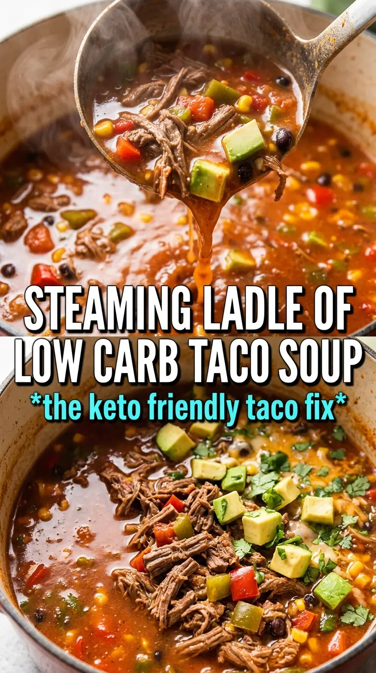 Low carb taco soup rich spiced hearty