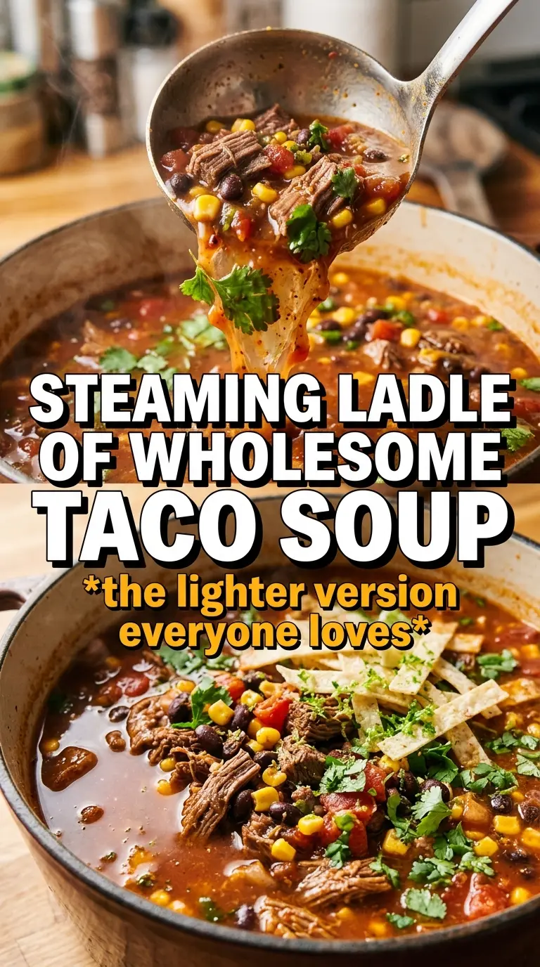 Low Sodium Taco Soup savory Tex-Mex bowl